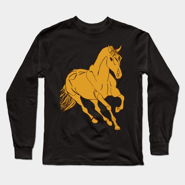 Horse Long Sleeve T-Shirt by RBudhiya_Art